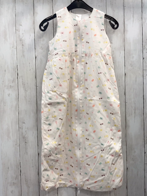 Pusblu 0,5 TOG Schlafsack Gr. 90cm  weiß bunte Motive ua Eiscreme