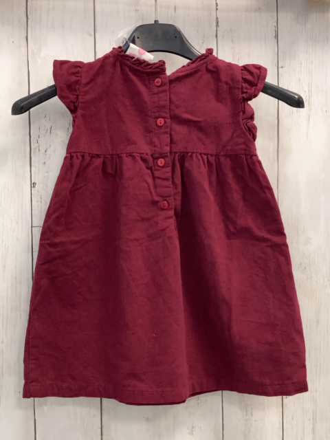   Kleid  Gr. 92  weinrot Kord gehäkelter Oberkörper + Taschen 