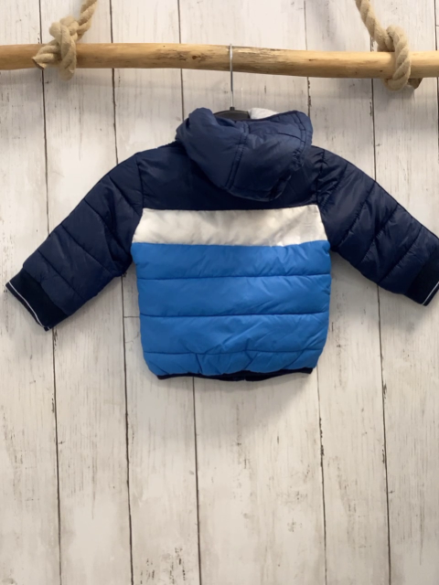   Winterjacke  Gr. 68  blau weiß hellblau Schrift 