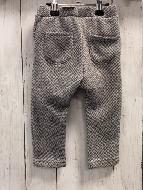   Jeggings  Gr. 86  grau hellgraue Zackenstreifen Schleife 
