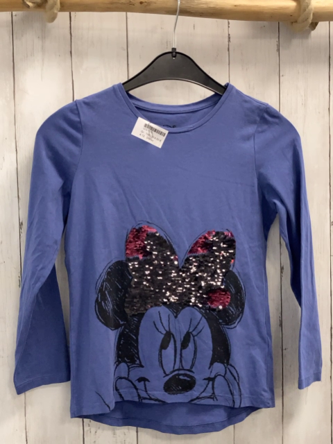 Disney  Langarmshirt  Gr. 134/140  lila Minnie Mouse mit Pailettenschleife 