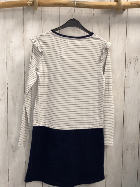 Desigual  Kleid  Gr. 146/152  weiß grau gestreiftes Oberteil mit Sternen mit Pailetten 