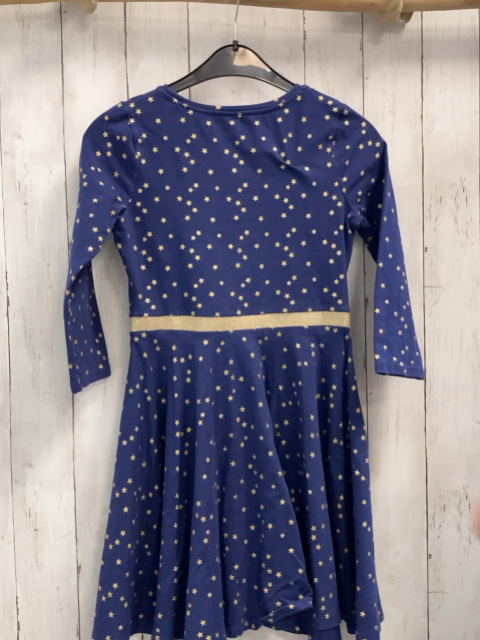 Mini Boden Kleid Gr. 152  blau goldene Glitzersterne Glitzerstreifen
