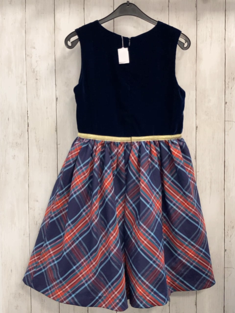 Boden Kleid Gr. 152  Oberteil Samt blau rot hellblau karierter Rock