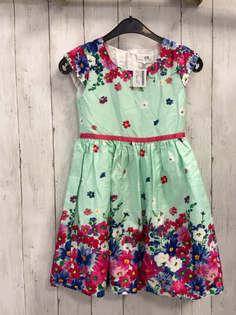 Happy Girls  Kleid  Gr. 122  mint bunte Blumen pink Gürtelband 