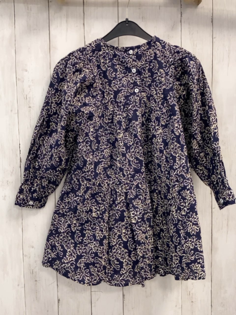 Mango  Kleid  Gr. 122  dunelblau beige Blüten 