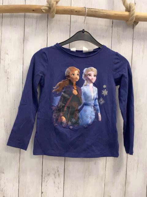 H&M  Langarmshirt  Gr. 122/128  blau Anna und Elsa 