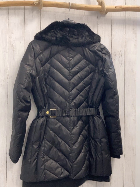 Michael Kors  Wintermantel Gr. M schwarz Kragen mit abtrennbarem Fellband Füllung 60 %  Daunen 40 % Federn