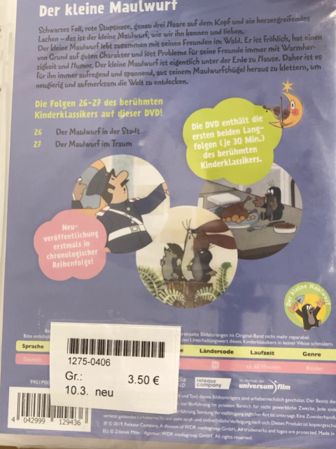 neu  DVD Der kleine Maulwurf in der Stadt 
