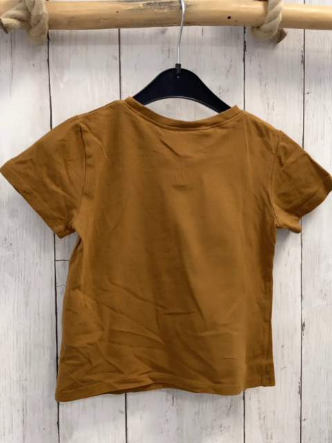 H&M  T-Shirt  Gr. 98  ocker graues Rechteck mit Schrift 