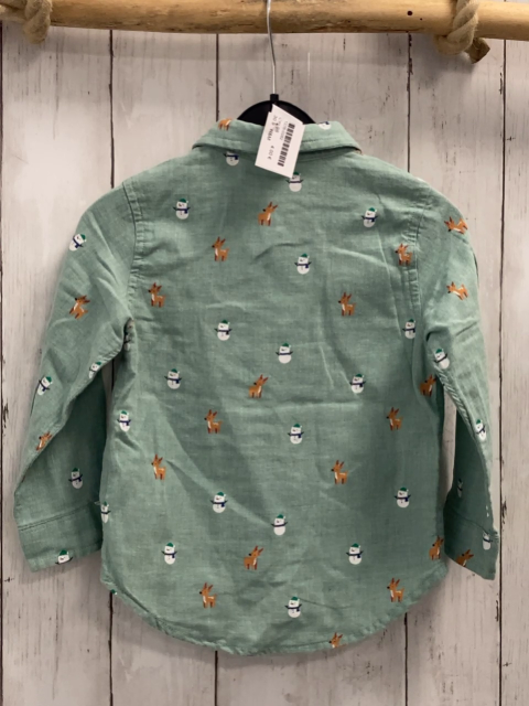 H&M  Hemd  Gr. 98  mint Schneemänner Rehe 