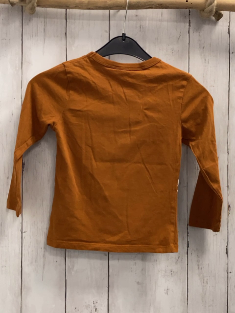 H&M  Langarmshirt  Gr. 98  ocker weißer Dino + weiße Schrift 