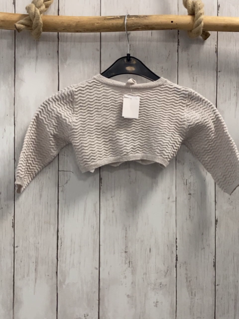 H&M  Strickjacke  Gr. 74  hellgrau silber Glitzerpunkge rosa Rosette 