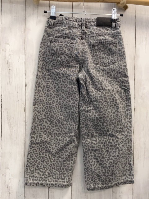 Koton Hose Gr. 110  grau Jeans weites Bein Leoprint Bund verstellbar