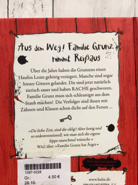   Buch Familie Grunz auf der Flucht 