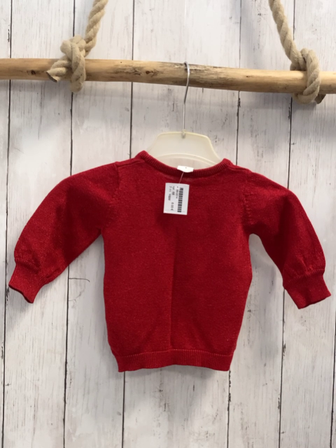 H&M  Pullover  Gr. 68  rot mit Glitzer Strick Rüschen