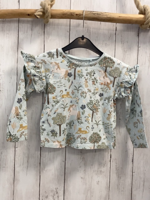 Next  Langarmshirt  Gr. 98  mint Tiere Bäume Blumen 