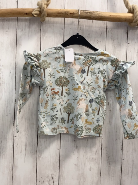 Next  Langarmshirt  Gr. 98  mint Tiere Bäume Blumen 
