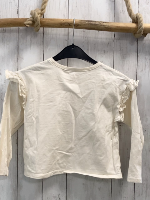Next  Langarmshirt  Gr. 116  creme Ballerinas mit rosa Tüllröcken Rüschen an den Schultern 