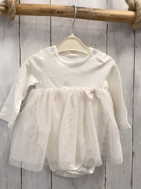 H&M  Kleid  Gr. 68  weiß mit Tüllrock + Bodybunterteil 