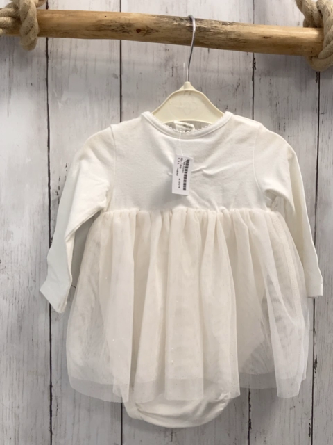 H&M  Kleid  Gr. 68  weiß mit Tüllrock + Bodybunterteil 