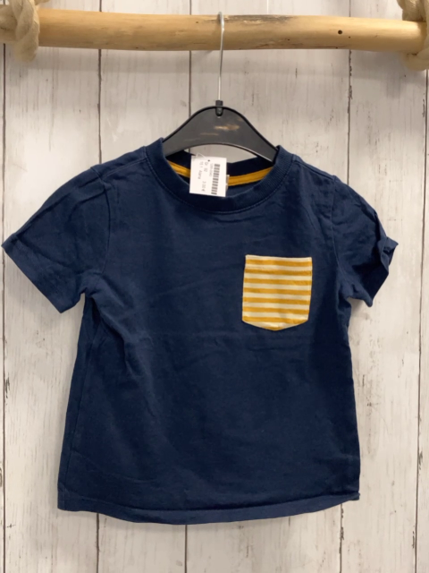 Alana  T-Shirt  Gr. 92  blau mit creme ocker gestreifter Brusttasche 