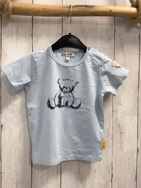 Steiff  T-Shirt  Gr. 80  hellblau grauer Bär 