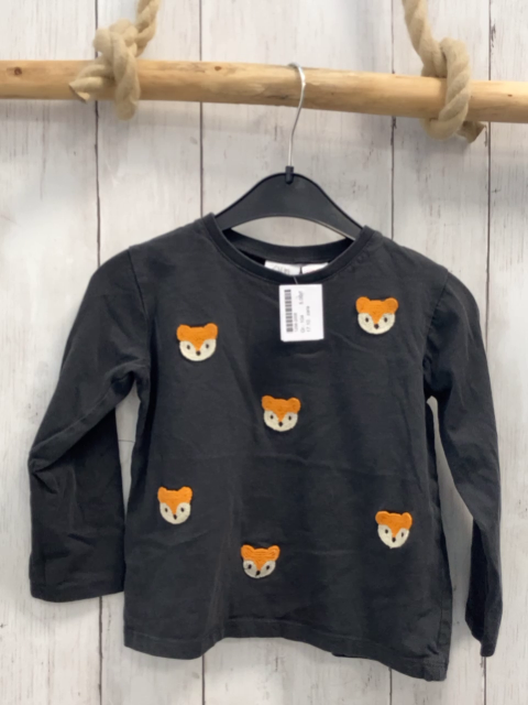 zara Langarmshirt Gr. 104  grau Fuchsköpfe