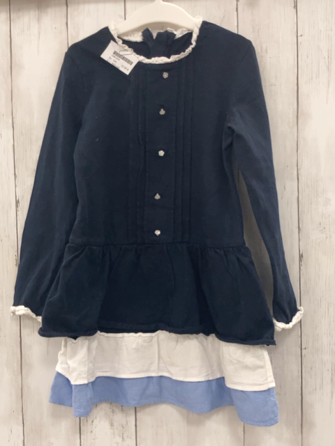 Mayoral  Kleid  Gr. 104  blau + weiß hellblauer Rüschensaum 