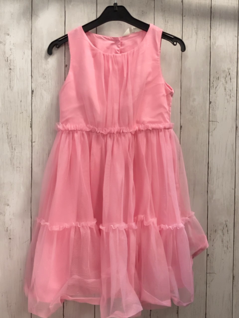 H&M  Kleid  Gr. 140  rosa zweilagig Tüllüberkleid mit Glitzerpukten 