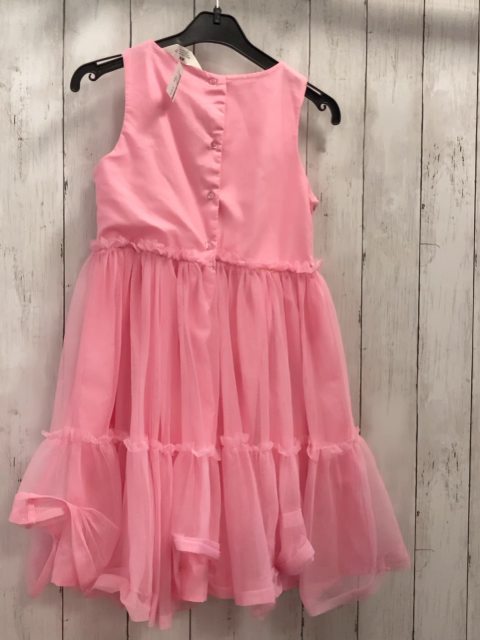 H&M  Kleid  Gr. 140  rosa zweilagig Tüllüberkleid mit Glitzerpukten 