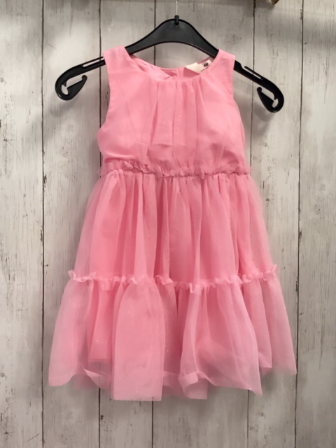 H&M  Kleid  Gr. 98  rosa zweilagig Tüllüberkleid mit Glitzer 