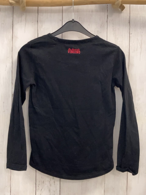 Vingino Langarmshirt  Gr. 128  schwarz rot weiße Schrift 