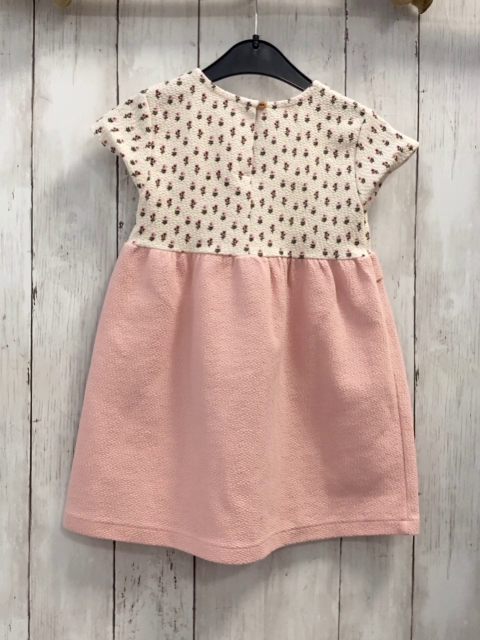 Zara  Kleid  Gr. 98  creme Oberteil mit Blumen rosa Rock 