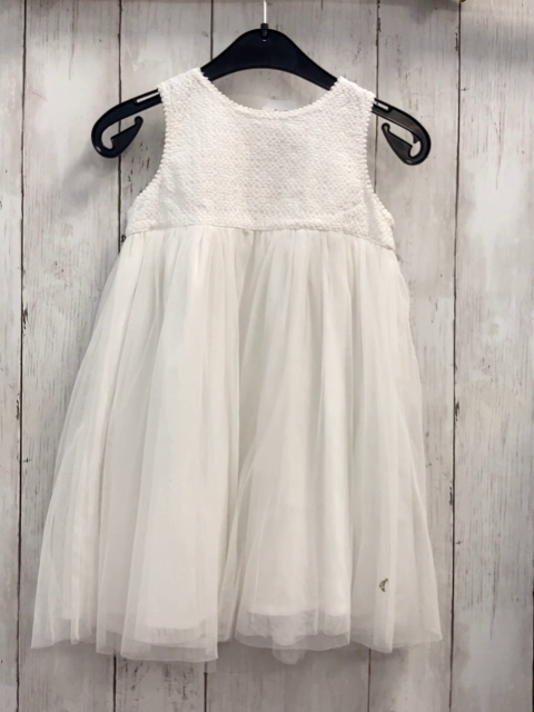 Petit Bateau Kleid  Gr. 92  weiß besticktes Oberteil Tüllrock