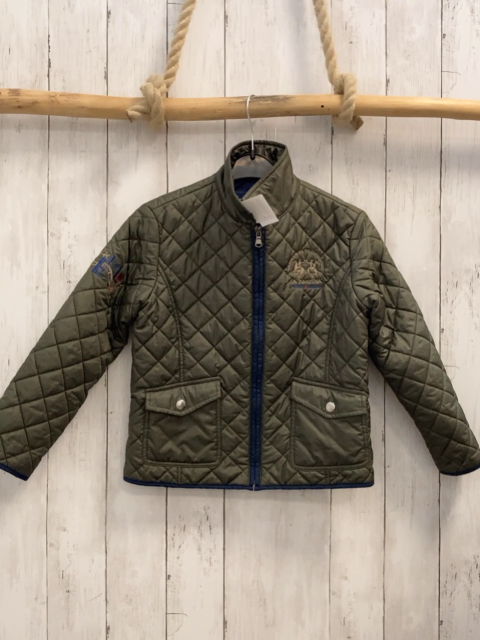 La Martina  Jacke  Gr. 110  oliv Rauten Reiter blauer Bund 