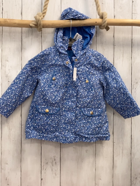 2tlg Sergent Major  Regenjacke + Weste  Gr. 92  blau weße Blumene 