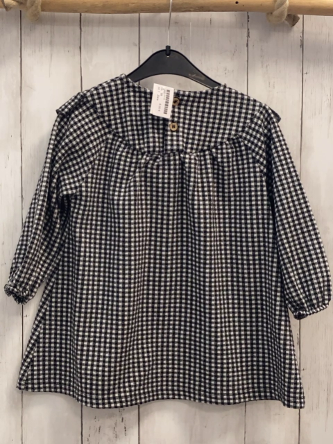 Zara  Kleid  Gr. 98  schwarz weiß kariert Rüschen 
