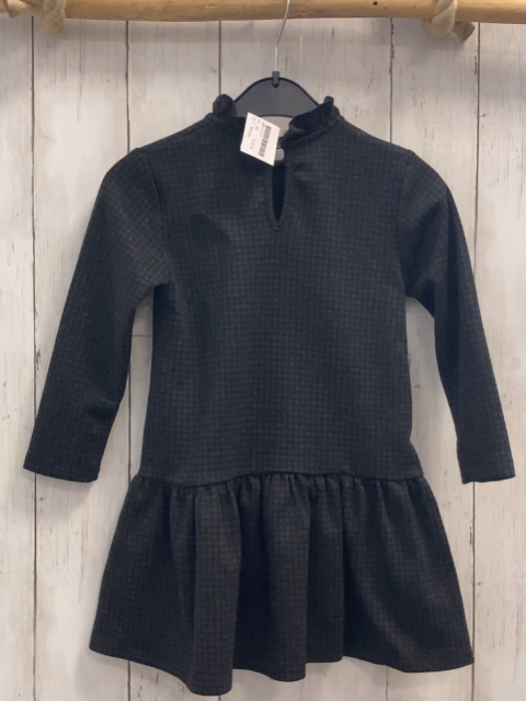 Mango  Kleid  Gr. 98  schwarz grau kariert Rüschenkragen 