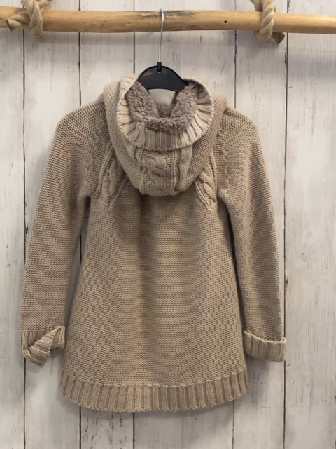 Mayoral  Strickjacke  Gr. 104  beige Zöpfe Kapuze Teddyfutter 