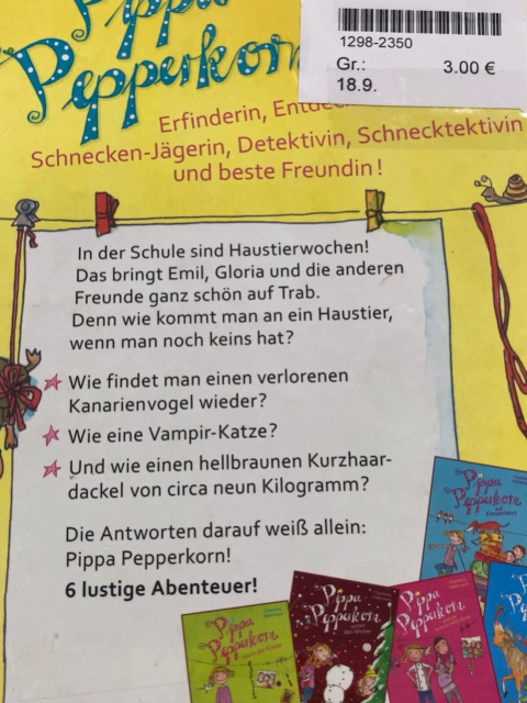   Buch Pippa Pepperkorn und die Tiere 