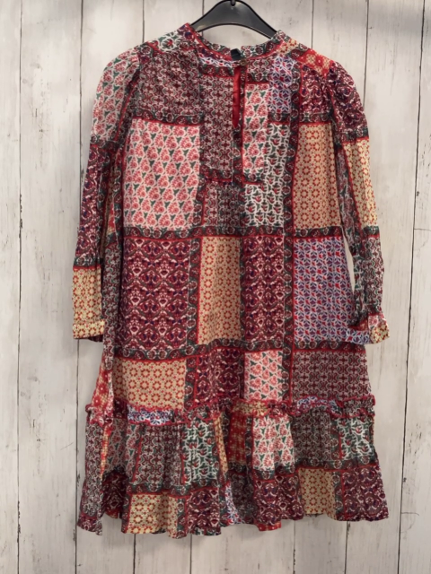 Zara  Kleid  Gr. 140  bunte Quadrate mit Blumen Punkten + Ornamentdruck 