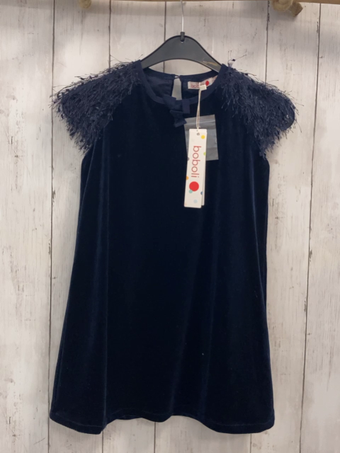 neu Boboli  Kleid  Gr. 110  blau Samt Schulterbereich mit Fransen NP 59,90 €  