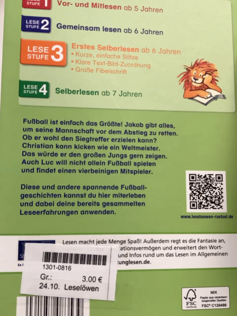 Leselöwen  Buch Fußballgeschichten
