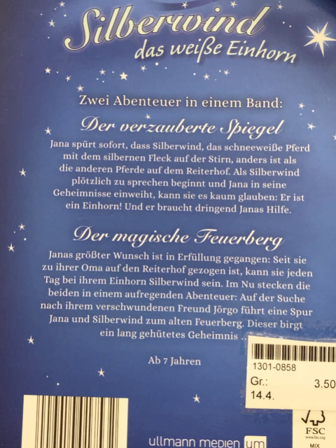   Buch Silberwind das weiße Einhorn 