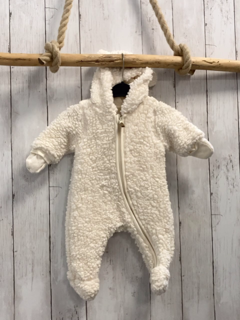 H&M Winteroverall Gr. 50  weiß Teddy Ohren