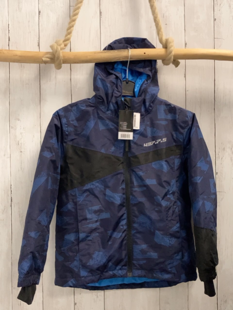 neu  Winterjacke  Gr. 122/128  dunkelblau hellblauer Druck + Futter 