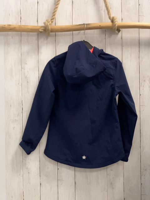   Softshelljacke  Gr. 140  blau Kapuze hellrte Reißverschlüsse + Futter
