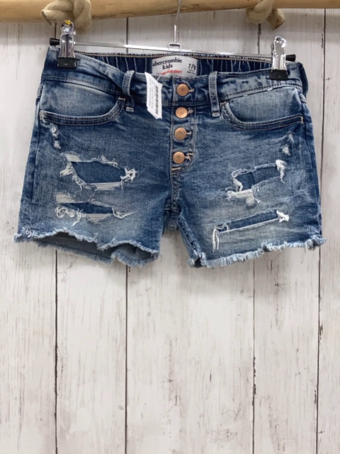 Abercrombie  Shorts  Gr. 122/128  blau jeans Fransensaum Gummizugbund 