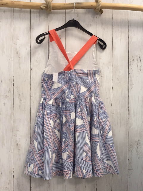 Okaidi Kleid  Gr. 140  weiß blau hellblau orange Streife 